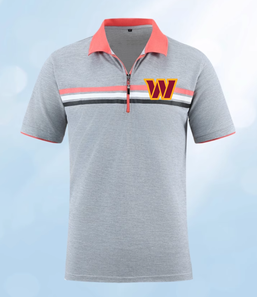 Washington Commanders grey Men 2025 NFL polo T shirt->nfl t-shirts->Sports Accessory